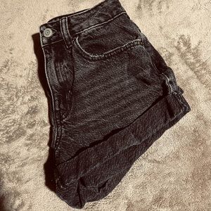 PacSun eco black denim mom shorts